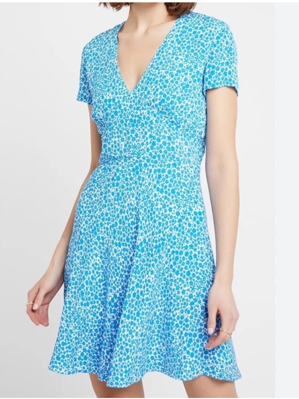 NWT Samsoe Samsoe day blue v neck dress, size M